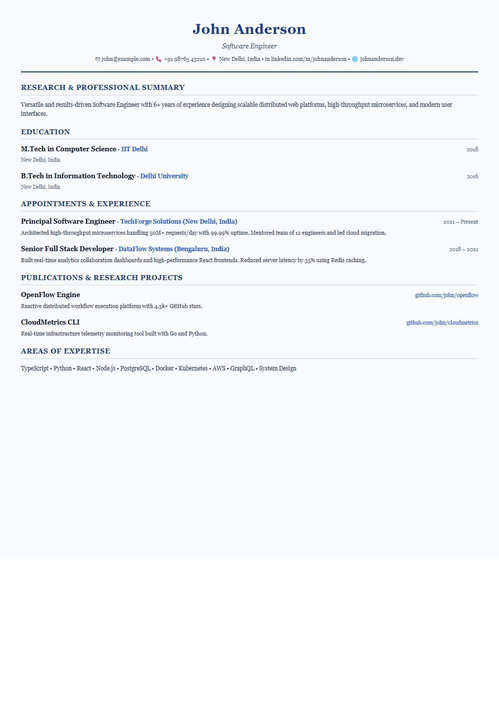 Campus resume template preview