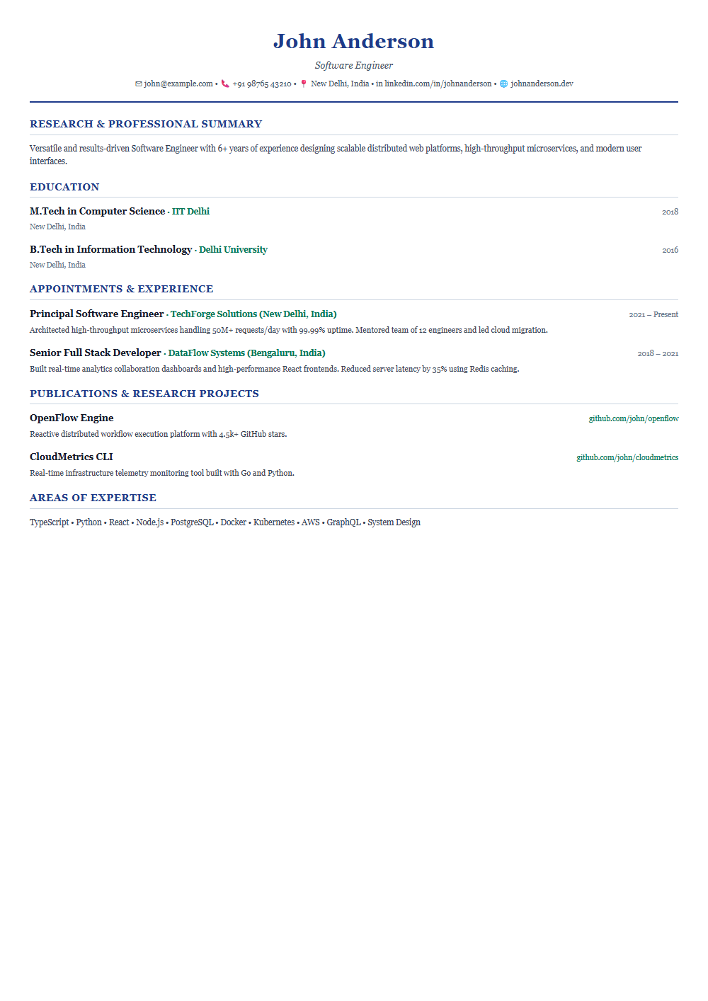 Graduate resume template preview
