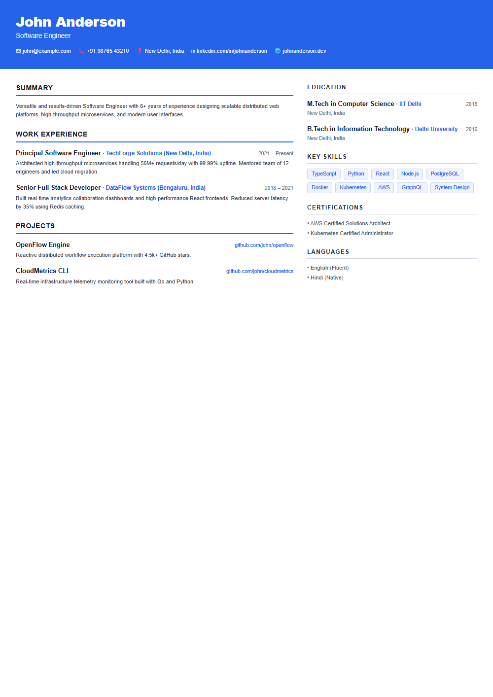 Horizon Resume Template