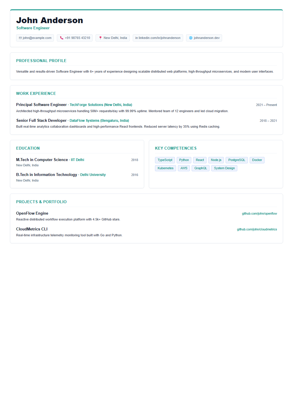 Meridian Resume Template