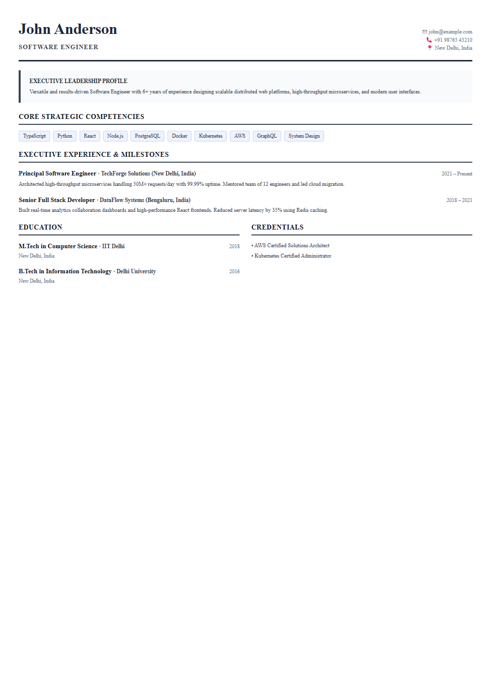 Regency resume template preview